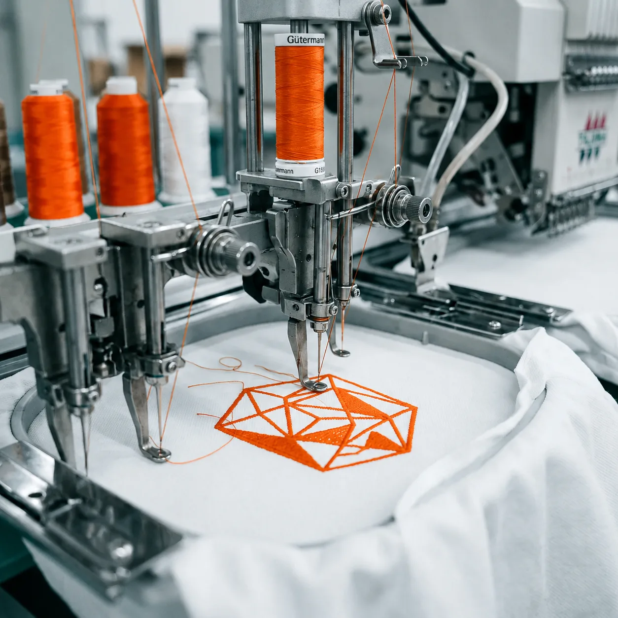 Multi-head embroidery at Victory Apparels